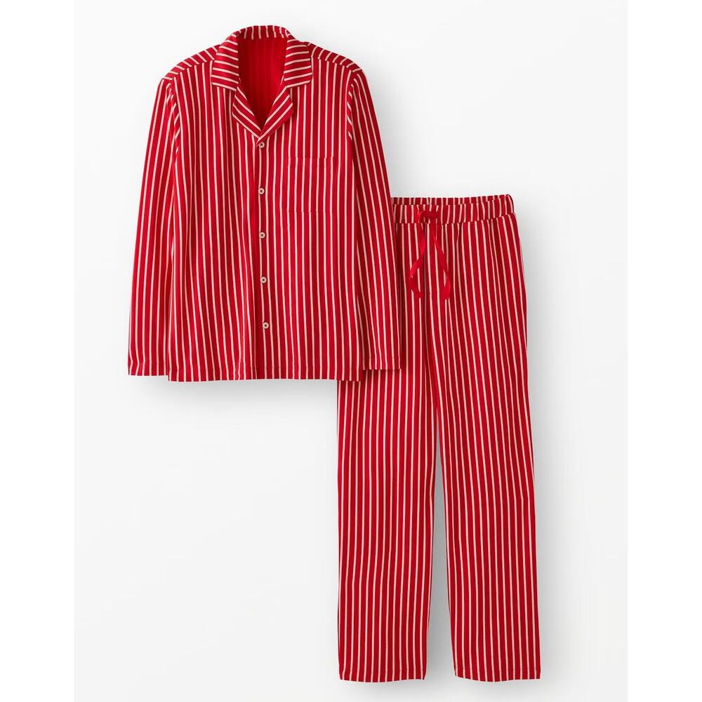 Hanna Anderson Adult Long Sleeve HannaSoft™ Pajama Set Red and White Size Large